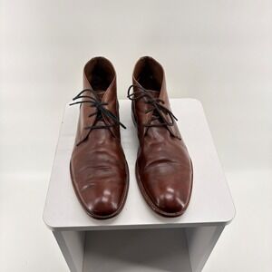 Johnston & Murphy Mens Brown Leather Cap Toe Chukka Boots Size 12 Ankle Boots